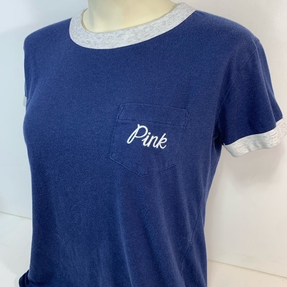 Victoria's Secret PINK Blue T-Shirt - Picture 2 of 4